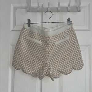 English Factory Cream and White Scalloped Shorts